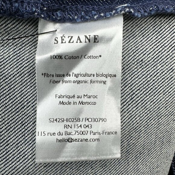 Sézane Women’s Blue Pencil Straight Leg Minimalist Designer Jean FR 42/W31/L28 - Picture 8 of 14